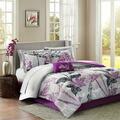 Madison Park Essentials Claremont 9 Piece Complete Bed and Sheet Set - Full, Purple, 9PK MPE10-022